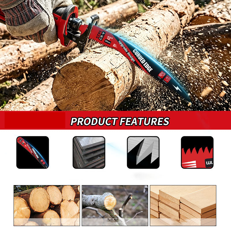 DIASHARK 2/3/5pcs 10”/12”/15" Japanese Teeth Reciprocating Saw Blade 5TPI for Wood Pruning Tree Trimming Wood Cutting with Storage Box
