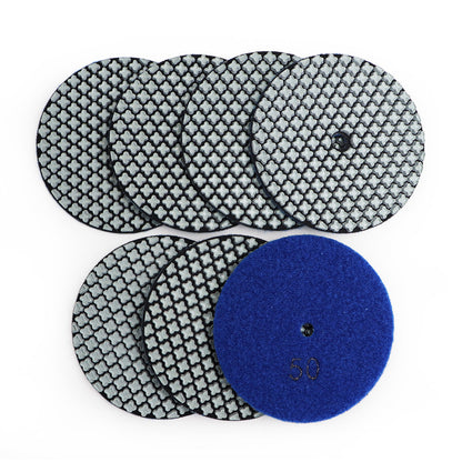 DIASHARK 7pcs 4" #50-3000 Grit Super Diamond Wet/Dry Resin Polishing Pads for Granite Marble