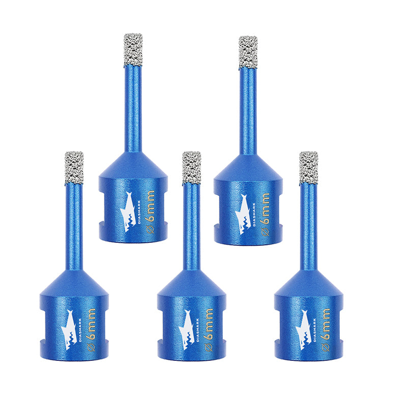 DIASHARK 5pcs 6/8/10/12mm M14 Diamond Core Drill Bits for Porcelain Tile Granite