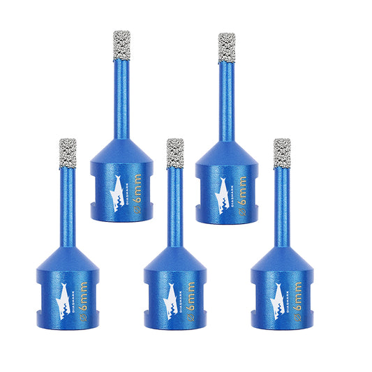 SHDIATOOL Brocas secas vástago de ajuste rápido + broca triangular de carburo de 6 mm para azulejos de porcelana, cerámica, granito, mármol y mampostería