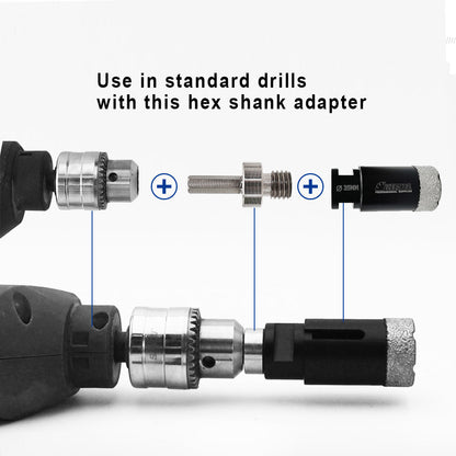 DIASHARK 2PCS Core Drill Bit Adapter 5/8''-11 thread to 3/8" Hexagon Shank