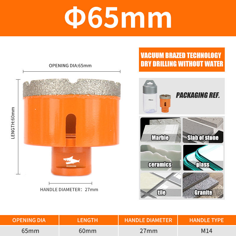 Diashark 6-100MM M14 Diamond Drill Bits Hole Saw Cutter for Porcelain Tile Granite Mortater Marble