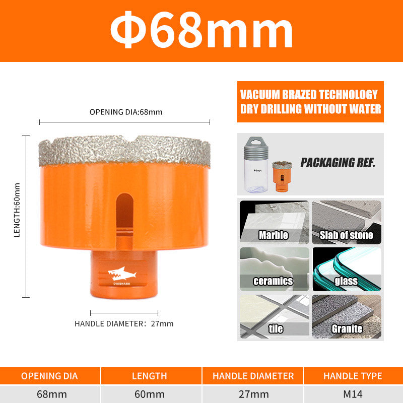 Diashark 6-100MM M14 Diamond Drill Bits Hole Saw Cutter for Porcelain Tile Granite Mortater Marble