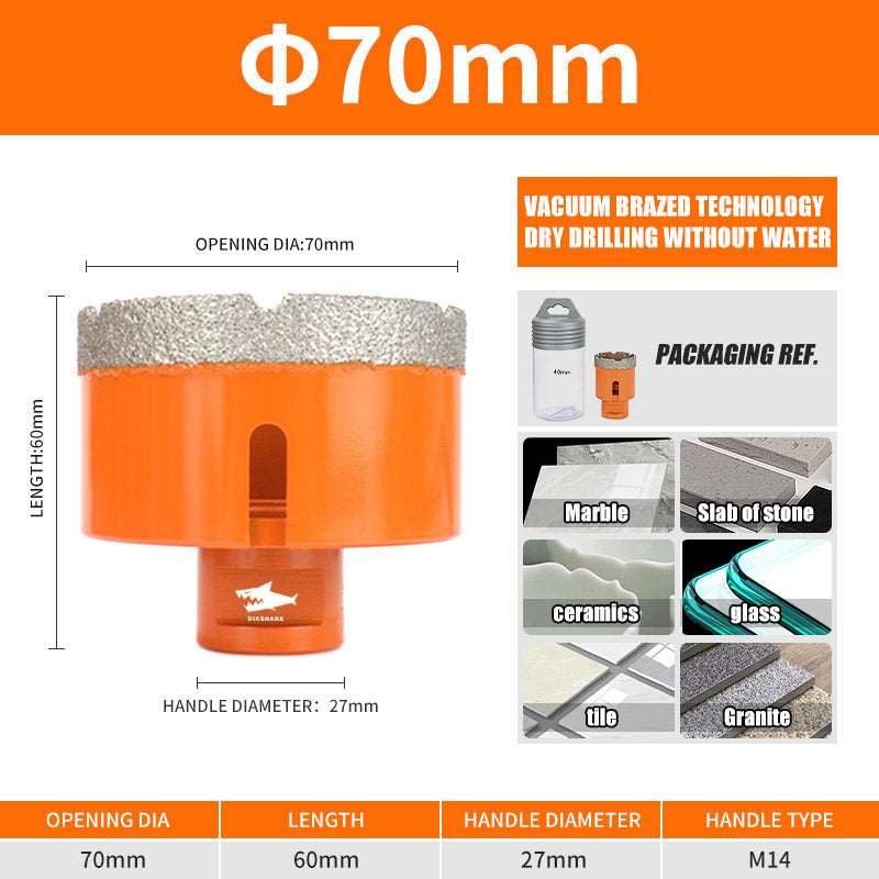 Diashark 6-100MM M14 Diamond Drill Bits Hole Saw Cutter for Porcelain Tile Granite Mortater Marble