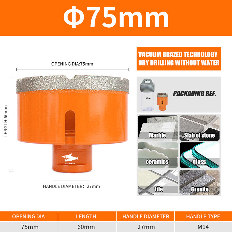 Diashark 6-100MM M14 Diamond Drill Bits Hole Saw Cutter for Porcelain Tile Granite Mortater Marble