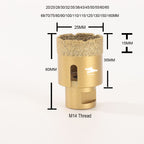 Diashark 20-160mm Dry Diamond Drilling Core Bits for Ceramic Marble M14 Thread
