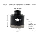 Diashark 6-152MM Diamond Core Drill Bits Porcelain Ceramic Tile Marble Brick1/4 Inch to 6 Inch 5/8-11