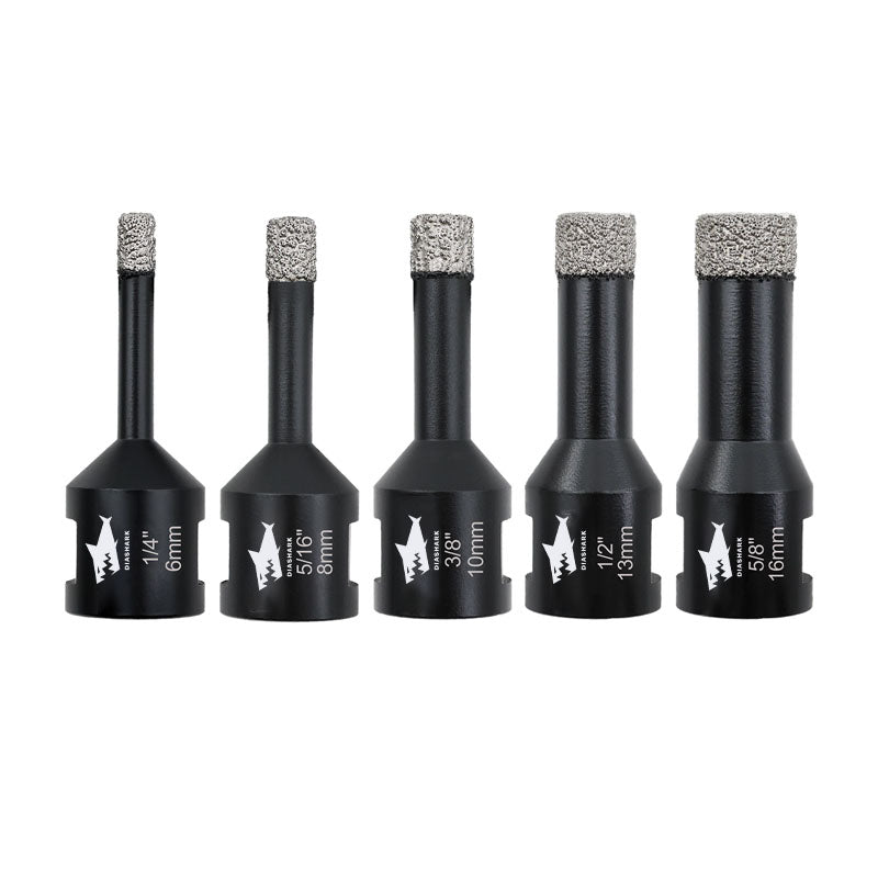 DIASHARK 2pcs 6/8/10/13/16mm 5/8''-11 Diamond Core Drill Bits for Porcelain Tile Ceramic Granite