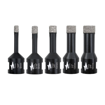 DIASHARK 2pcs 6/8/10/13/16mm 5/8''-11 Diamond Core Drill Bits for Porcelain Tile Ceramic Granite
