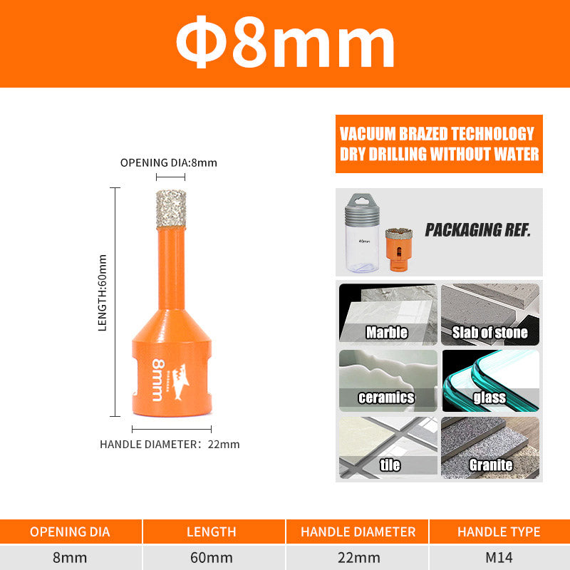 Diashark 6-100MM M14 Diamond Drill Bits Hole Saw Cutter for Porcelain Tile Granite Mortater Marble