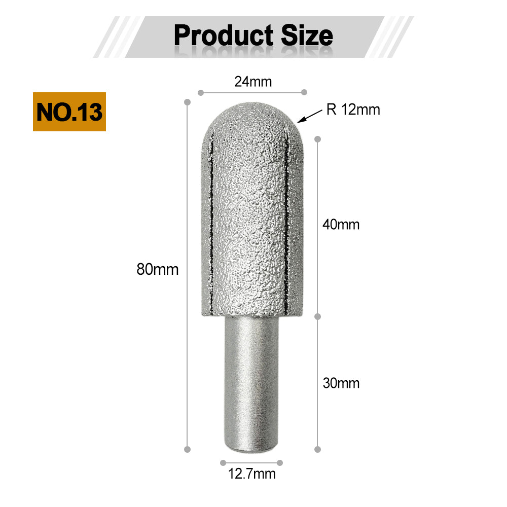 Diashark Diamond Router Bits with 1/2" Shank for Granite Marble 31 sizes 2pcs