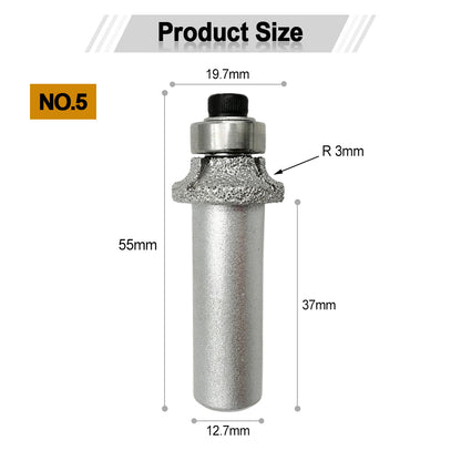Diashark Diamond Router Bits with 1/2" Shank for Granite Marble 31 sizes 2pcs