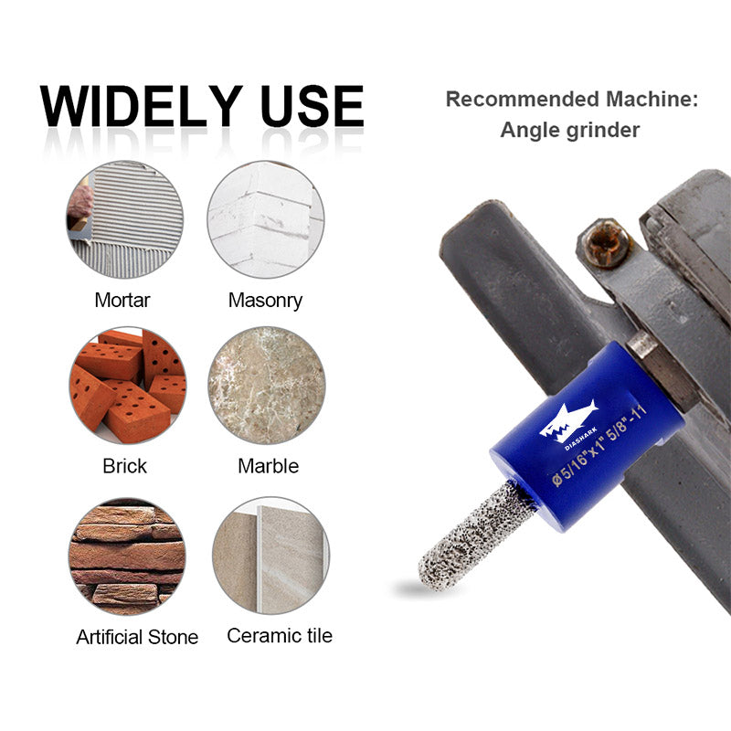 Diashark Diamond Mortar Raking Bit for Mortar Raking Tuck Pointing Masonry Stone Brick Removal M14 or 5/8"-11 Thread or Shank