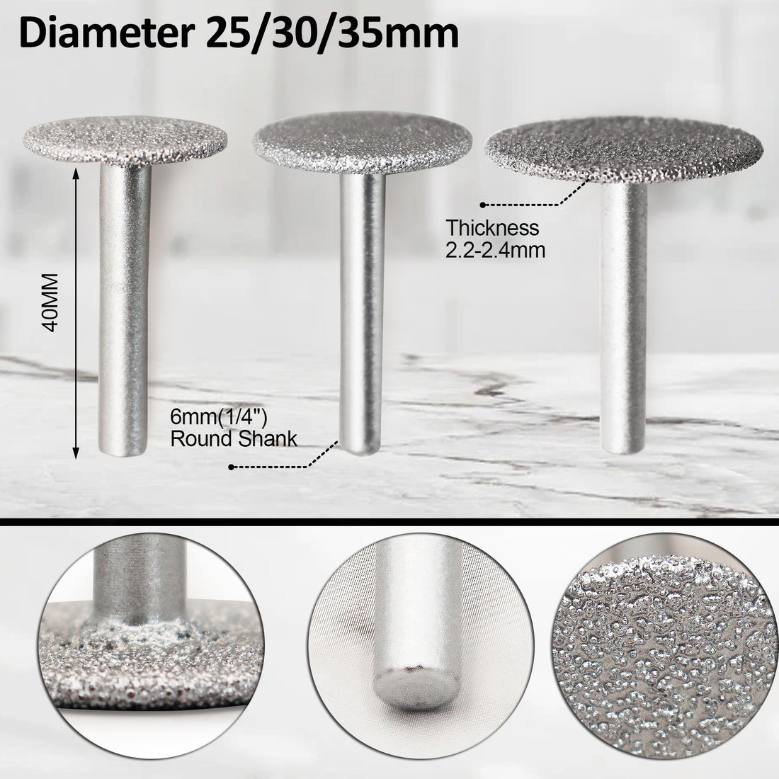 Diashark Mini Diamond Discs Set for cutting grinding engraving granite marble concrete