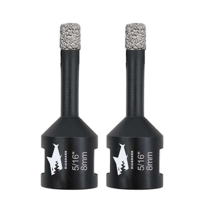 DIASHARK 2pcs 6/8/10/13/16mm 5/8''-11 Diamond Core Drill Bits for Porcelain Tile Ceramic Granite