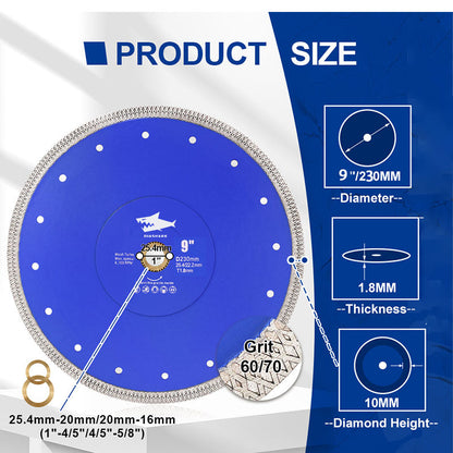 DIASHARK 4"-14" X Mesh Turbo Diamond Blade Cutting for Tile Ceramic Porcelain Marble