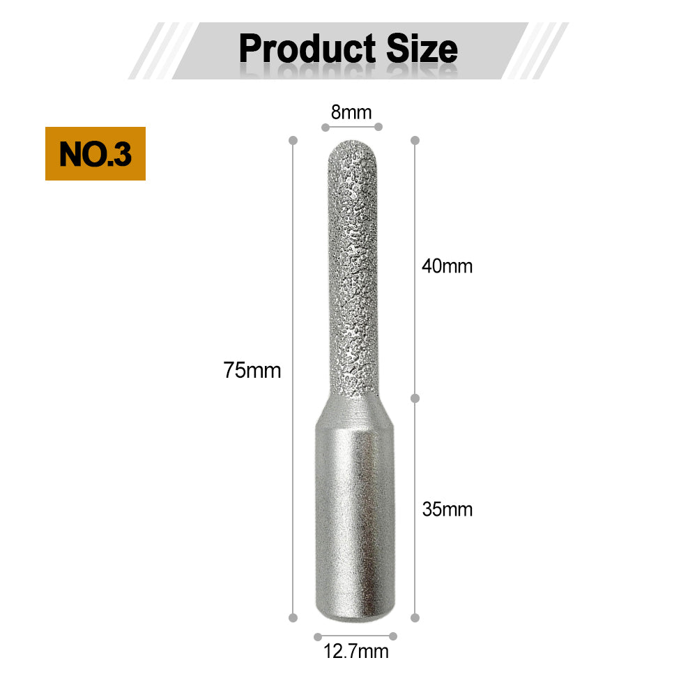 Diashark Diamond Router Bits with 1/2" Shank for Granite Marble 31 sizes 2pcs