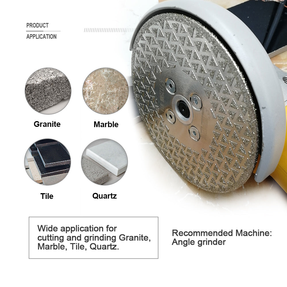 Diashark 4''-9'' Electroplated Cutting and Grinding Disc Single/Double side Coated M14 or 5/8-11 Flange