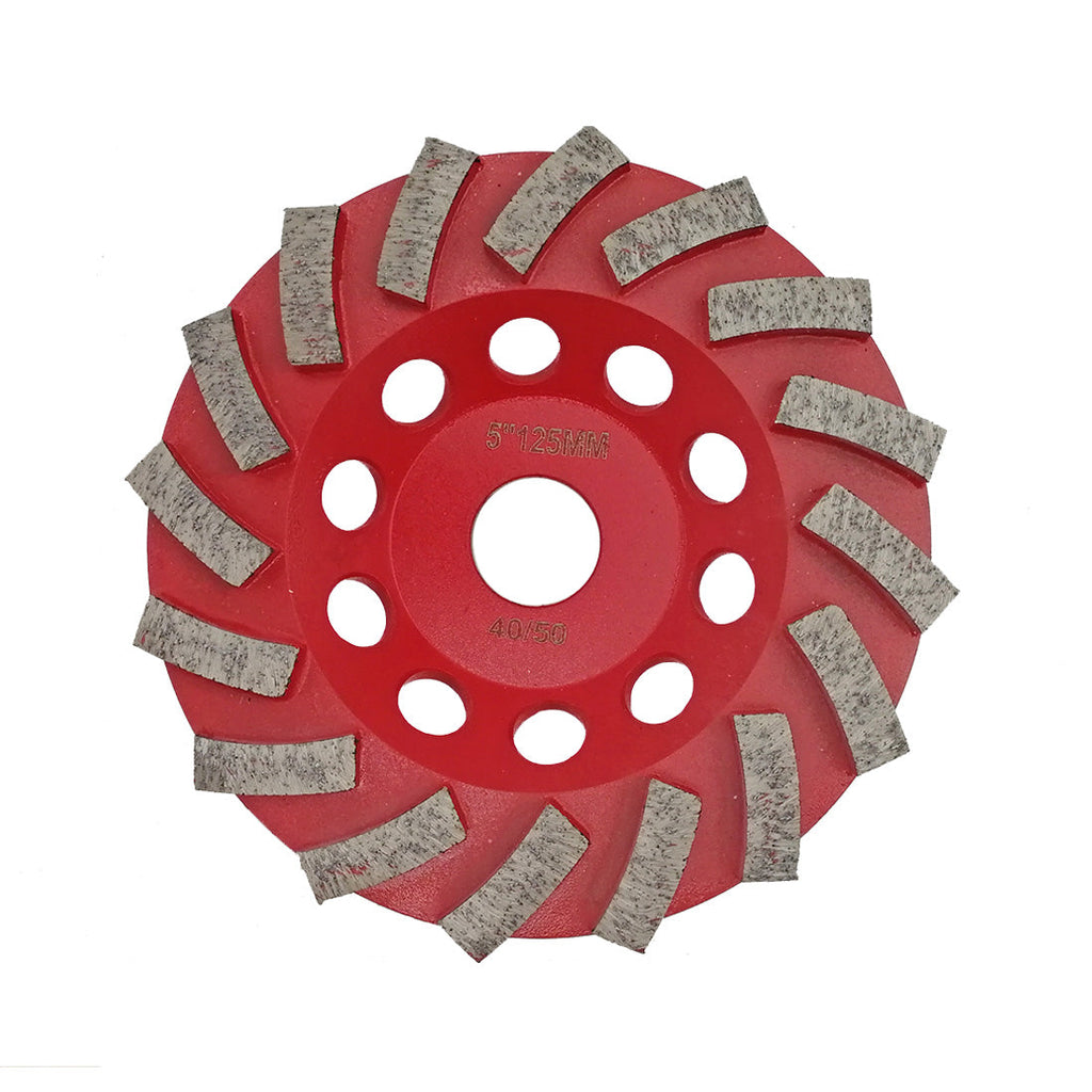 Diashark Concrete Turbo Row Diamond Grinding Cup Wheel Hard Masonry Marble Weld Turbo Cup Disc Fits 7/8 Inch Arbor from 4" to 7"