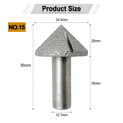 Diashark Diamond Router Bits with 1/2" Shank for Granite Marble 31 sizes 2pcs
