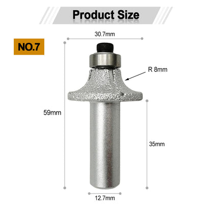 Diashark Diamond Router Bits with 1/2" Shank for Granite Marble 31 sizes 2pcs
