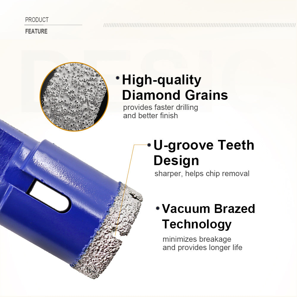 Broca de corona de diamante con rosca 5/8-11 para porcelanato, granito, mármol, cerámica 10 unidades/caja Almacén en EE. UU.