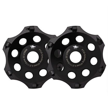 DIASHARK 1pc or 2pcs Dia 4.5"/5" Diamond Hexagonal PCD Grinding Cup Wheel  Polycrystalline Grinding Wheel