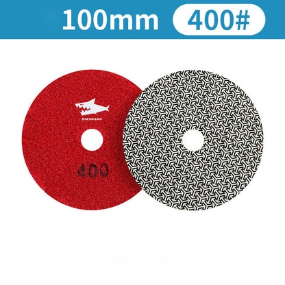 SHDIATOOL Almohadillas de Pulido de Diamante de Esponja Engrosada de 4"/100mm para Mármol de Piedra Blanda, 3 unidades/juego