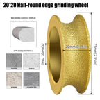 Diashark 2pcs 3inch 75mm Diamond Convex Wheel for Grinding Concrete Marble Granite French Edge Roman Edge Half-Round Edge