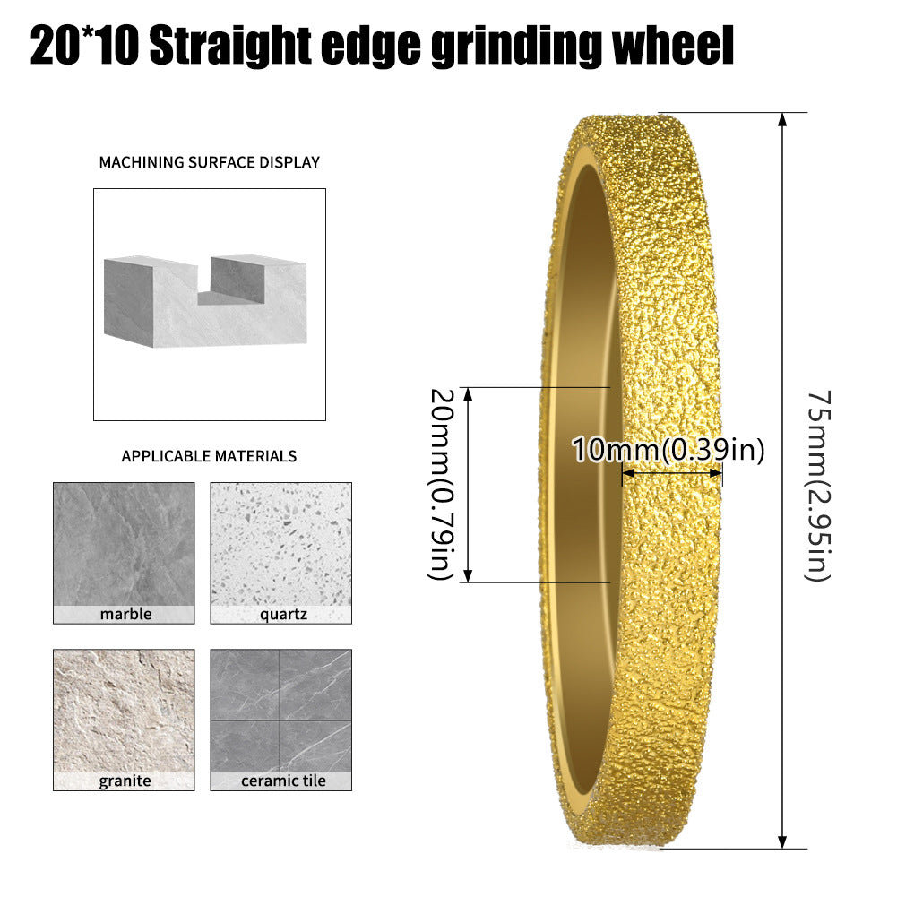 Diashark 2pcs 3inch 75mm Diamond Convex Wheel for Grinding Concrete Marble Granite French Edge Roman Edge Half-Round Edge