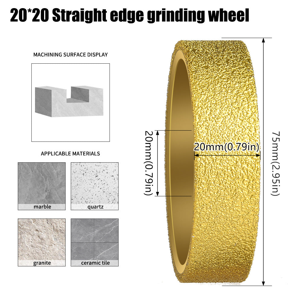 Diashark 2pcs 3inch 75mm Diamond Convex Wheel for Grinding Concrete Marble Granite French Edge Roman Edge Half-Round Edge