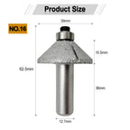 Diashark Diamond Router Bits with 1/2" Shank for Granite Marble 31 sizes 2pcs