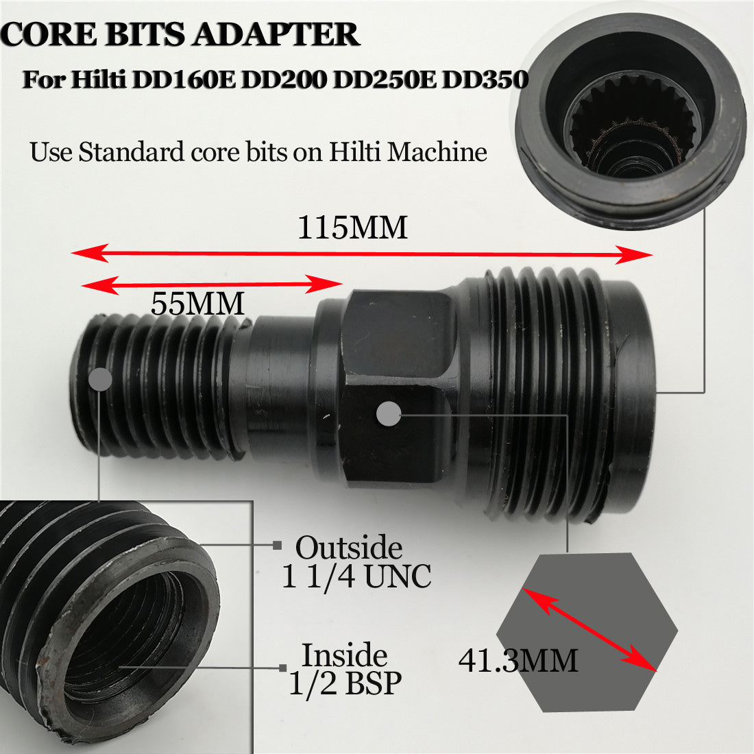 DIASHARK Adaptador de taladro Shifter para Hilti DD-BL DD200 DD-BU DD-BI DD300
