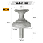 Diashark Diamond Router Bits with 1/2" Shank for Granite Marble 31 sizes 2pcs