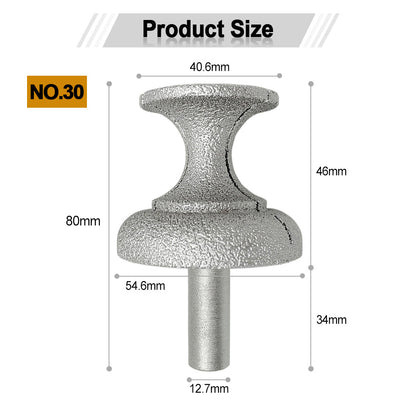 Diashark Diamond Router Bits with 1/2" Shank for Granite Marble 31 sizes 2pcs