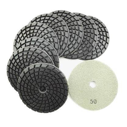 Diashrk 9pcs/12pcs 4" Concrete Resin Wet Diamond Polishing Pads Polishing  Concrete