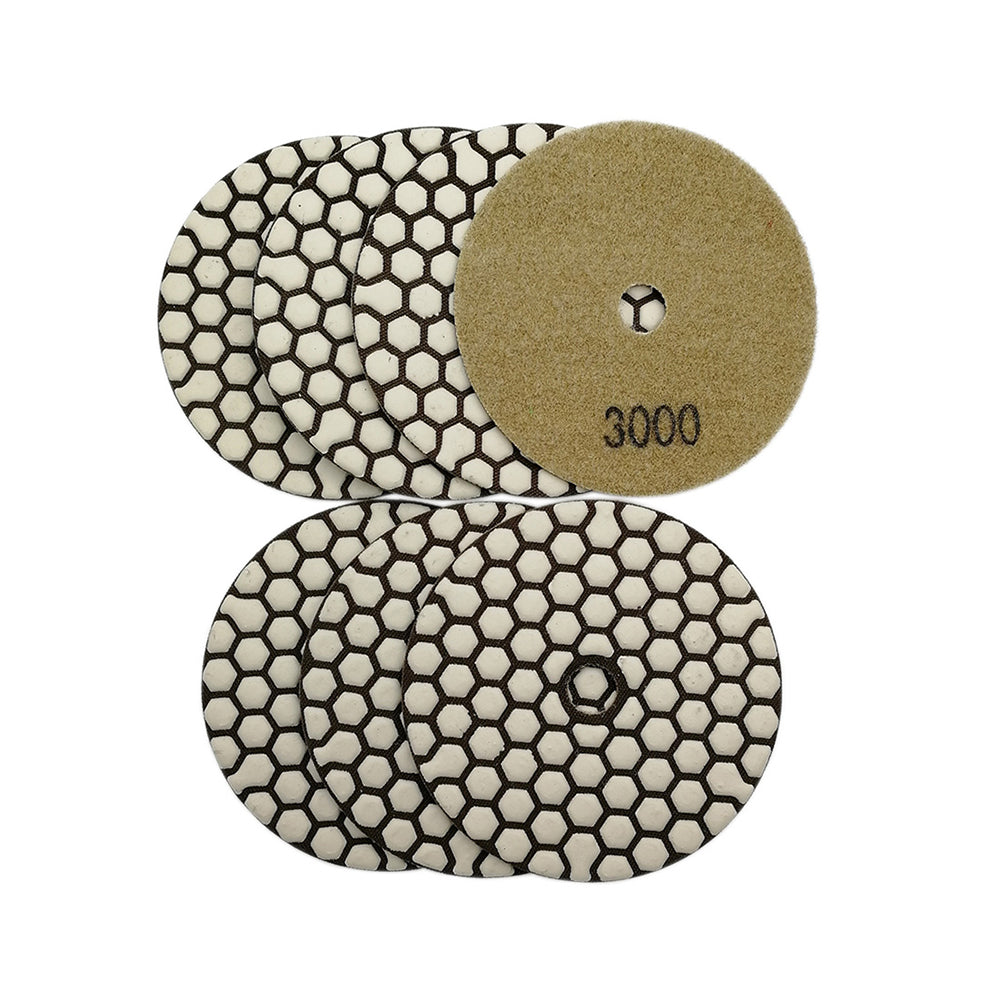 Diashark 7pcs/set #50-buffering #3000 Grit 4 inch Dry Diamond Polishing Pad for Granite Marble