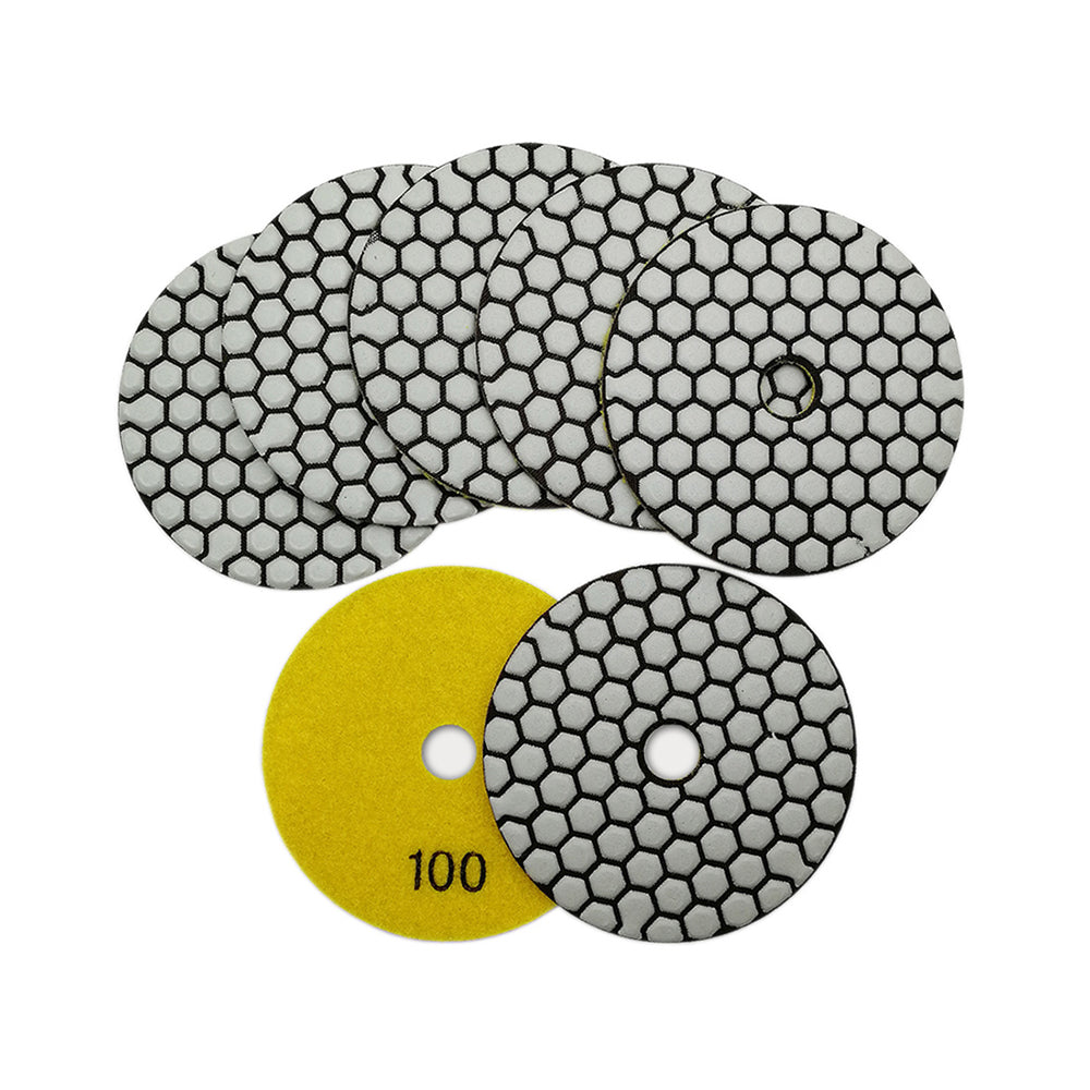 Diashark 7pcs/set #50-buffering #3000 Grit 4 inch Dry Diamond Polishing Pad for Granite Marble