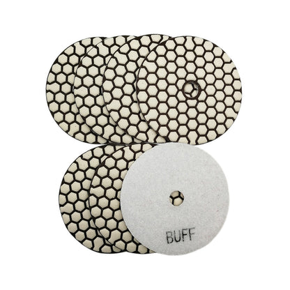 Diashark 7pcs/set #50-buffering #3000 Grit 4 inch Dry Diamond Polishing Pad for Granite Marble