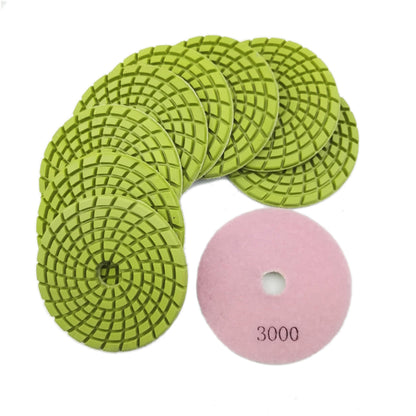 Diashrk 9pcs/12pcs 4" Concrete Resin Wet Diamond Polishing Pads Polishing  Concrete