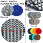 DIASHARK 4" Super Diamond Wet/Dry Polishing Pads for Granite Marble