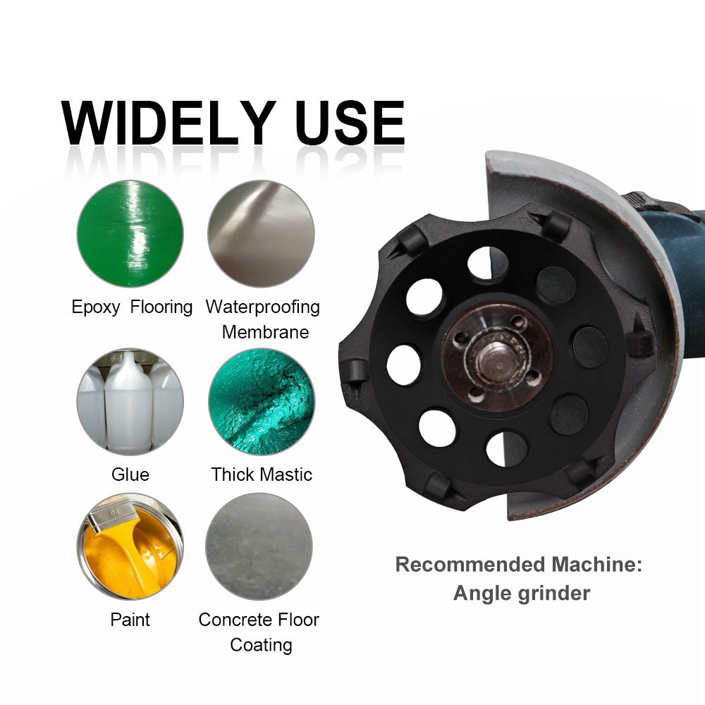 DIASHARK 1pc or 2pcs Dia 4.5"/5" Diamond Hexagonal PCD Grinding Cup Wheel  Polycrystalline Grinding Wheel