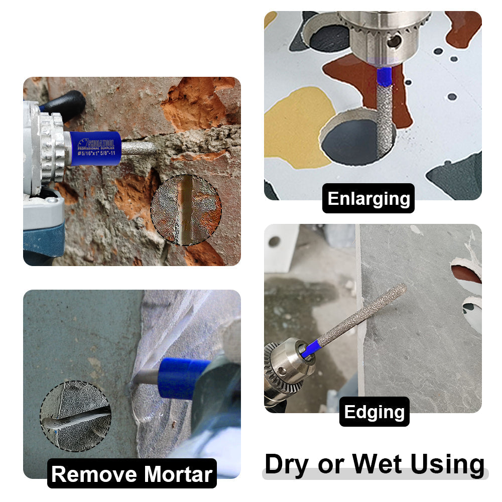 Diashark Diamond Mortar Raking Bit for Mortar Raking Tuck Pointing Masonry Stone Brick Removal M14 or 5/8"-11 Thread or Shank