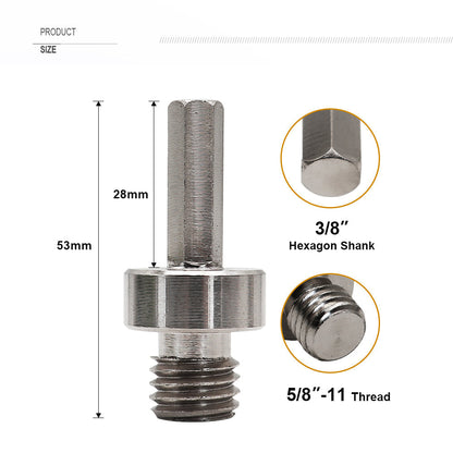DIASHARK 2PCS Core Drill Bit Adapter 5/8''-11 thread to 3/8" Hexagon Shank