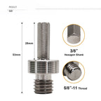DIASHARK 2PCS Core Drill Bit Adapter 5/8''-11 thread to 3/8" Hexagon Shank