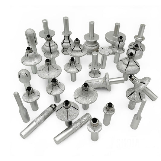 Diashark Diamantfräser mit 1/2" Schaft für Granit Marmor 31 Größen 2 Stück