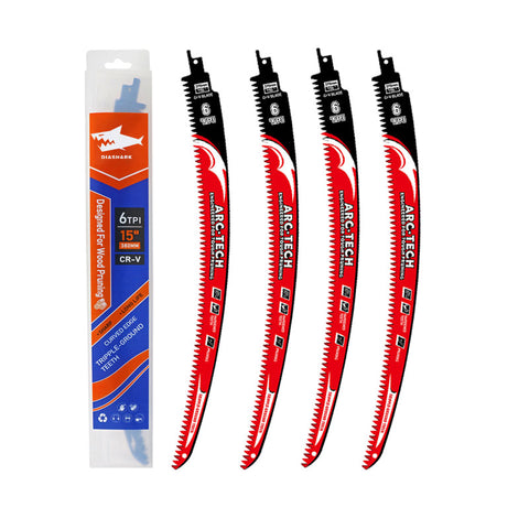 DIASHARK 3/4/5pcs 9”/12”/15" Japanese Teeth Reciprocating Saw Blade 6TPI for Wood Pruning Tree Trimming Wood Cutting Plastic Soft Metal