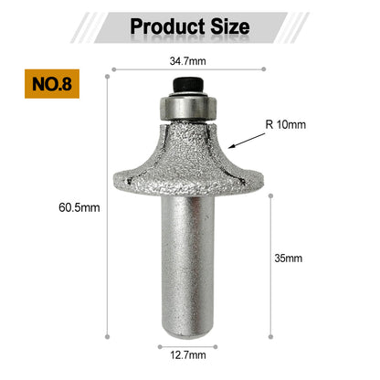 Diashark Diamond Router Bits with 1/2" Shank for Granite Marble 31 sizes 2pcs
