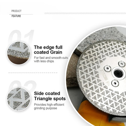 Diashark 4''-9'' Electroplated Cutting and Grinding Disc Single/Double side Coated M14 or 5/8-11 Flange