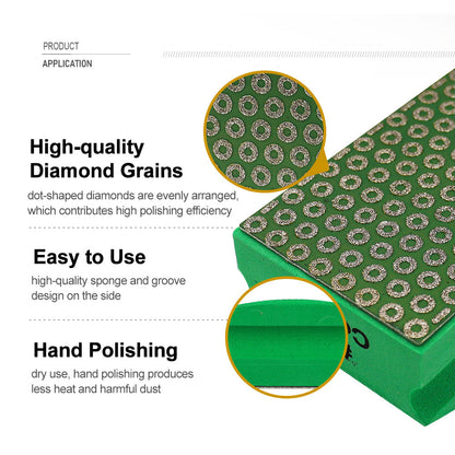 Diashark #50-800 Grit Diamond Hand Electroplated Polishing Pad for Granite Marble Glass Concrete